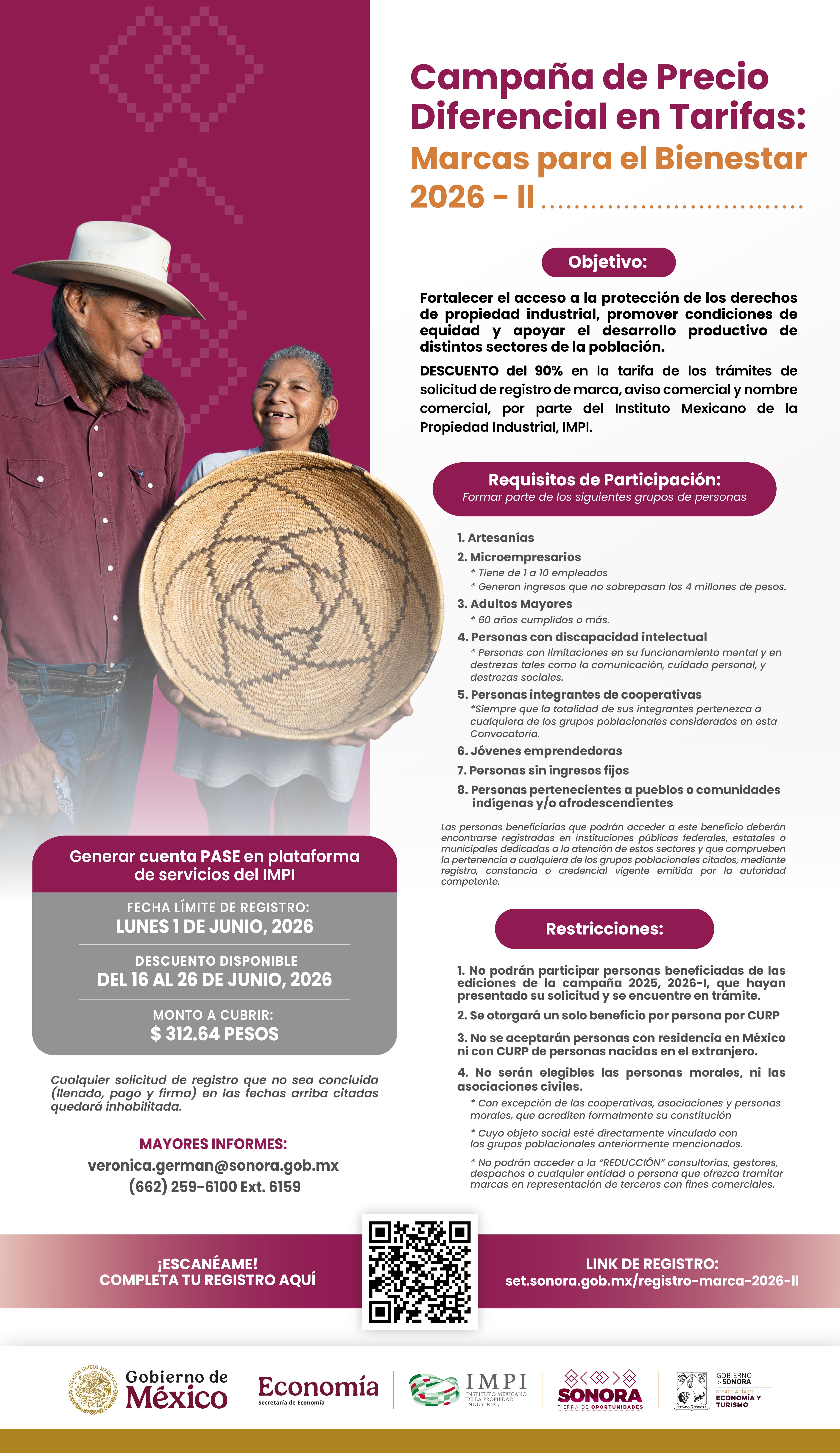 Campaña de Precio Diferencial en Tarifas “Marcas para el Bienestar 2026-II”